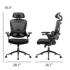 FONTOI Task and Office Chairs, Office Chair with Flip-up Armrests and Adjustable Lumbar Support for Home Office, Black, 28.7"*50.3"*28.7" - 2 of 4