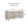Mid Century Modern Storage Cabinet with Carved Sliding Doors,58.6'' Sideboard for Living Room,Dining Room,Entryway-Baofuwish - 4 of 4