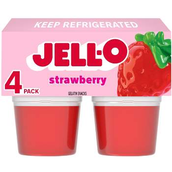 Jell-O Original Strawberry Jello Cups Gelatin Snack - 13.5oz/4ct
