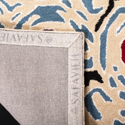 Ivory Multicolor Hand-Tufted Wool and Viscose Runner Rug
