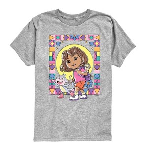 Boys' - Dora the Explorer - Boots Mosaic Short Sleeve Graphic T-Shirt - 1 of 4