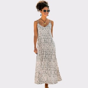 Women's Printed Tie Back Maxi Dress - LASCANA - 1 of 4