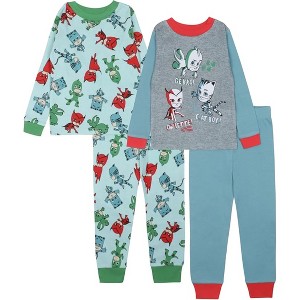 PJ Masks Toddler Boys' 4-Piece Long Sleeve Cotton Pajama Sets - 1 of 4
