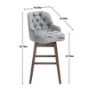 Zeus & Ruta 39.76 in. Counter Height 360 Degree Swivel Bar Stools Set of 2 with Footrest - 2 of 4