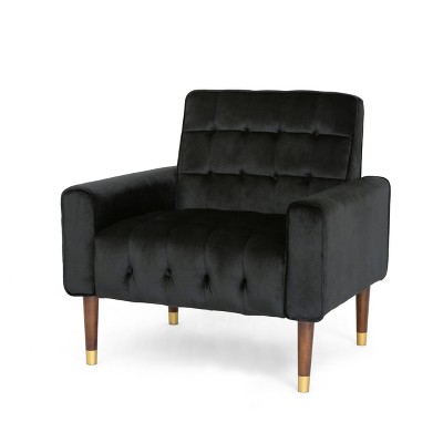 NicBex Velvet Accent Chair,Upholstered Living Room Chairs with Mid-Height Tufted Backrest,Modern Arm Chair,Accent Chairs for Living Room