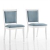 ChaletPosh Set of 6 White Wooden Dining Chair with Light Blue Velvet Cover - 2 of 4