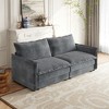 Corduroy Fabric 2-Seater Loveseat Sofa Couch with Deep Seat and 2 Pillows for Living Room, Bedroom - 4 of 4