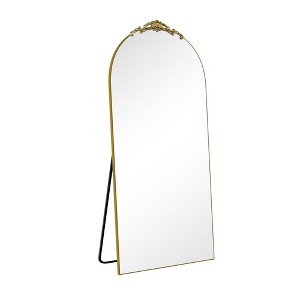 PexFix Wood Frame Arched Floor Mirror, Bedroom Living Room Wall Mirror - 1 of 4