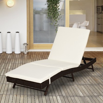 Maggift Patio Chaise Lounges, Outdoor Chair, Adjustable Backrest, Cushioned, Suitable for Patio, Garden, Poolside, Beige, 78.75" * 28" * 35"