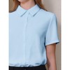 INSPIRE CHIC Women's Collared Short Sleeve Button Down Work Bodysuit - 4 of 4