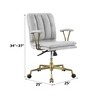 TiramisuBest Vintage White Leather Swivel & Lift Office Chair, Ergonomic, 5 - Star Base - 3 of 4