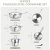 KOCH SYSTEME CS Stainless Steel Cookware Set 10 Piece,  Stainless Steel Pots and Pans Set for Professional Cooking, Induction Compatible, Silver - 3 of 4