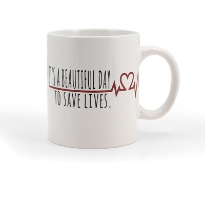 Surreal Entertainment Greys Anatomy Derek Coffee Mug | It's A Beautiful Day To Save Lives | 16 Ounces