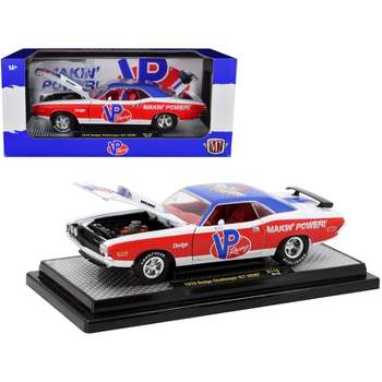 1970 Dodge Challenger R/T Hemi White w/Red & Blue w/Red Interior Ltd Ed to 5710 pieces 1/24 Diecast Model Car by M2 Machines
