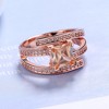 18K Rose Gold Champagne Cubic Zirconia Cocktail Ring - 2 of 4