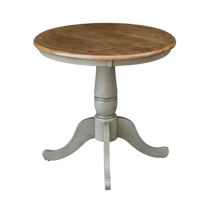 29&#34; Dining Height Wilson Round Pedestal Table Hickory Brown/Stone Gray - International Concepts, 3 of 8