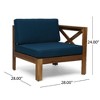 Sapphtopaz 5-Piece Outdoor Patio Sofa Set, Wood Outdoor Sofa with Cushions, L-Shape Modular Sofa, 3-Seater Sectional Sofa with Ottoman & Coffee Table - 3 of 4