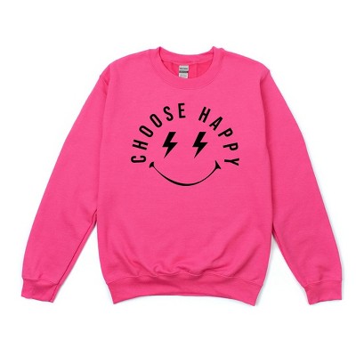 Simply Sage Market Women's Graphic Sweatshirt Choose Happy Lightning Eyes