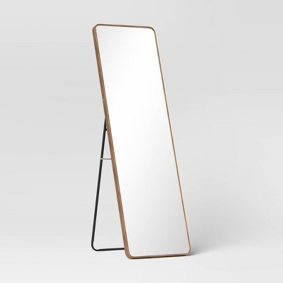 18" x 60" Metal Aluminum Cheval Floor Mirror Brass - Threshold™