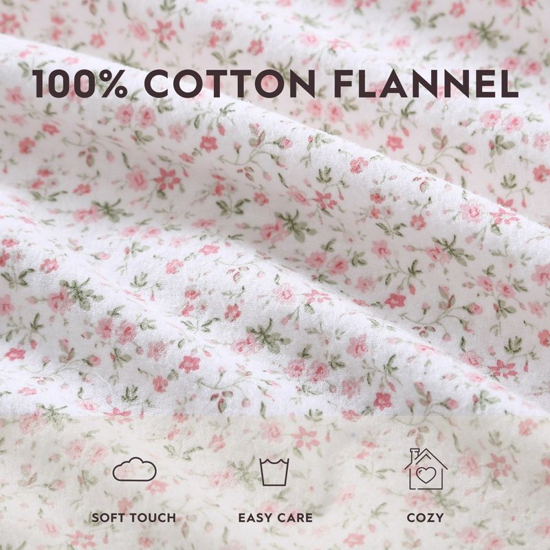 Laura Ashley Brushed Cotton Cozy Flannel Sheet Collection, 3 of 9