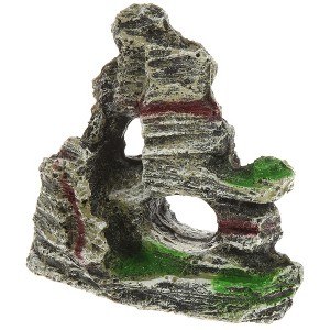 Unique Bargains Aquarium Terrariums Mountain for Fish Tank Landscape Decoration White Gray 3.78" 1pcs - 1 of 4