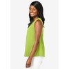 Jessica London Women's Plus Size Stretch Cotton V-Neck Trapeze Tank - 4 of 4
