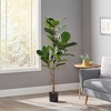 XINGHANZHENXUAN Artificial Fiddle Leaf Fig Tree, Faux Plant with Lifelike Textured Leaves, Low-Maintenance Decor for Modern Homes - 3 of 4