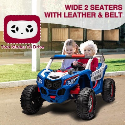 24V Blue Police UTV Ride-On Car with Remote Control