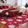 Christmas Washable Area Rug, Non Slip Soft Snowflake Carpet, Low Pile Stain Resistant Bedroom Rug for Living Room, Nursery, Dining - 2 of 4