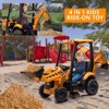 4 in 1 Ride on Excavator, 12V Licensed JCB Excavator Ride on Toy with Remote Control, Front Loader - 3 of 4