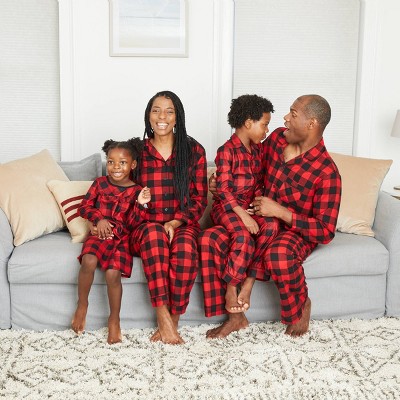 Holiday Red Buffalo Check Flannel Matching Family Pajamas Collection