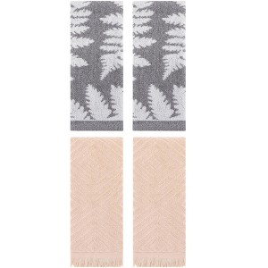 REGALWOVEN 4 Pcs Cotton Soft Absorbent Decorative Hand Towels for Bathroom Kitchen 13 x 29 Inch - 1 of 4