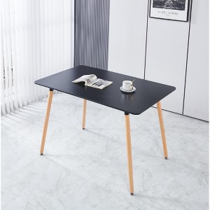 Modern Rectangle Dining Table, with Metal Legs Brace, Office Table, Coffee Table, for Living Room, Kitchen - 1 of 4