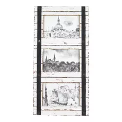 Triple 4 x 6 inch Decorative Distressed White Wood Picture Frame with Metal Accents - Foreside Home & Garden