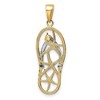 Black Bow Jewelry 14k Two Tone Gold Large Starfish Flip Flop Pendant - 3 of 4