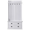 38.5"w Hallway Coat Rack with 5 Metal Hooks and 2 Large Drawers, Decorative Storage Cabinet - Maison Boucle - 3 of 4
