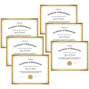 Golden State Art 8.5x11 Diploma Aluminum Picture Frame 0.83 Inch Thickness for 8.5x11 Photo - Pack of 6 - 1 of 4