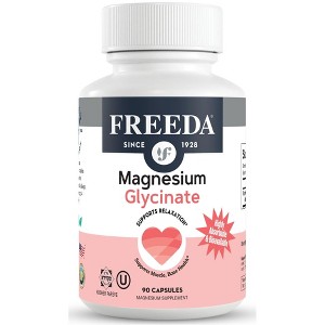 Freeda Magnesium Glycinate – Pure Bisglycinate Chelate – Vegan, Kosher, Non-GMO – Gentle on Stomach – Made in USA – 90 Capsules - 1 of 4