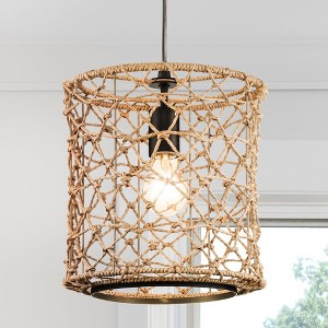 Urban Ambiance Luxury Bohemian Indoor Pendant,  13''H x 10"W x 10''D,  Matte Black Finish, UHP4501 - 1 of 4
