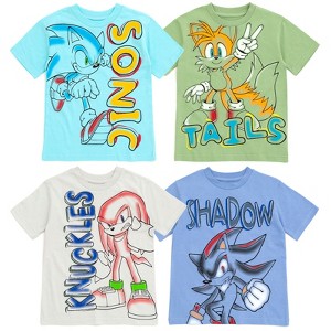 SEGA Sonic the Hedgehog Tails Shadow Knuckles 4 Pack T-Shirts Little Kid to Big Kid - 1 of 4