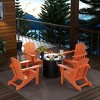 WestinTrends Outdoor Patio Folding Adirondack Chair With Round Fire Pit Table Sets - 2 of 2