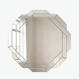 Lyngins Silver Bathroom Mirrors,Wood Frame Wall Mirrors,HD Decorative Mirrors,Wave Vanity Mirrors for Bathroom,Bedroom - 1 of 4