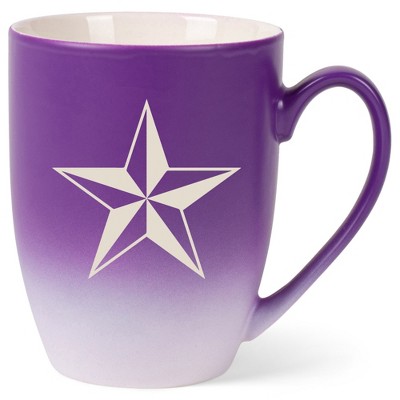 100 North Purple and White Two Toned Ombre, 10 Ounce, Comfortably Fits Your Hands, Ceramic Tea Coffee Cup Mug, Nautical North Star