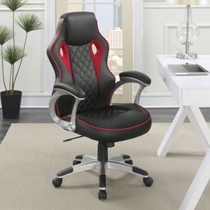 TiramisuBest Rustic Wood & Fabric Adjustable Office Chair with Modern Design - 1 of 4
