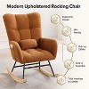 Rocking Chair,250lbs Fabric Upholstered Glider Rocker Rocking Accent Chair with High Backrest,Side Pockets for Living Room, Bedroom, Cozy Reading - 2 of 4