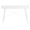 Vynxaria 48" White Minimalist Computer Desk Modern Home Office Workstation with Storage Shelves - 2 of 4