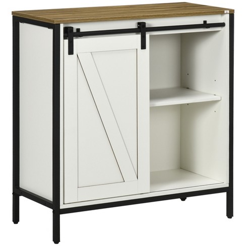 HOMCOM Buffet Cabinet with Storage, Kitchen Sideboard with 2-Layer Wood Countertop, Adjustable Shelves and Drawers, White