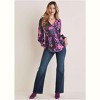 VENUS Womens Balloon Sleeve Wrap Front Top - 3 of 4