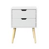KTMBDW Modern Nightstand, Boho Side Table with Drawer Open Shelf, Bedside End Table with Solid Legs for Bedroom, Dorm and Small Spaces, White - 2 of 4