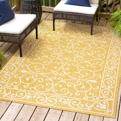 JONATHAN Y Charleston Vintage Filigree Textured Weave Indoor/Outdoor Area Rug